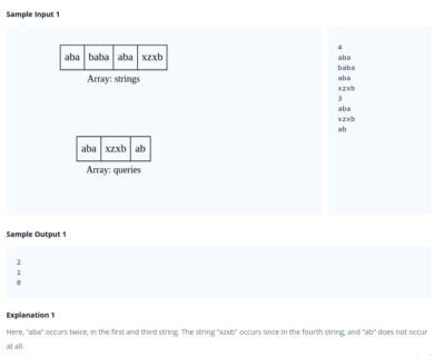 HackerRank Sparse Arrays Solution - Daniel Mendoza